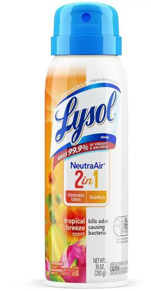 Lysol Neutraair Disinfectant Spray, 2 In 1: Eliminates Odors and Disinfects, Tropical Breeze, 10 Fl. Oz Lysol Neutraair Disinfectant Spray, 2 In 1: Eliminates Odors and Disinfects, Tropical Breeze, 10 Fl. Oz