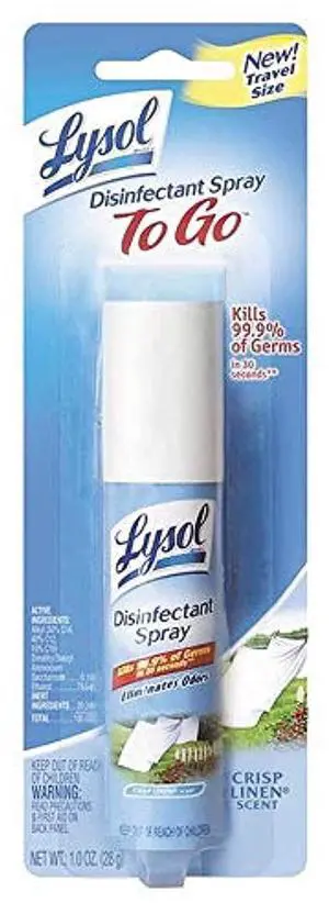 Lysol Disinfectant Spray To Go, Crisp Linen, 1 Ounce Lysol Disinfectant Spray To Go, Crisp Linen, 1 Ounce