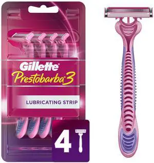 Gillette Prestobarba 3 Disposable Razors, 4 Count Gillette Prestobarba 3 Disposable Razors, 4 Count