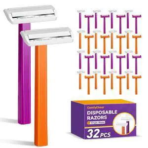 Comfycheer 32 count Disposable Razors for MenSingle Blade RazorsBulk Stainless Steel Shavers with Protective Head for Shaving Sensitive Skin Comfycheer 32 count Disposable Razors for MenSingle Blade RazorsBulk Stainless Steel Shavers with Protective Head for Shaving Sensitive Skin