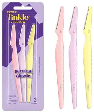 Tinkle Dermaplaning Tool 3ct, Dermaplane Razor for Women, Safe and Easy Peach Fuzz Remover, Eyebrow Trimmer with Protective Cover, Stocking Stuffers Tinkle Dermaplaning Tool 3ct, Dermaplane Razor for Women, Safe and Easy Peach Fuzz Remover, Eyebrow Trimmer with Protective Cover, Stocking Stuffers