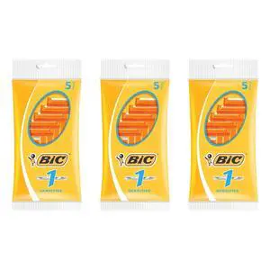 BIC Razor Blades No.1, Pack of 3 Packs of 5, 1 Blade | Sensitive Skin BIC Razor Blades No.1, Pack of 3 Packs of 5, 1 Blade | Sensitive Skin