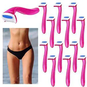 Honoson 12 Pcs Women Disposable Bikini Razors, Pink | Precise Bikini Line Trimmer, T Type Shaver, Disposable Clean Use, Protective Cap Design, Portable Size, Easy Grip Handle Honoson 12 Pcs Women Disposable Bikini Razors, Pink | Precise Bikini Line Trimmer, T Type Shaver, Disposable Clean Use, Protective Cap Design, Portable Size, Easy Grip Handle
