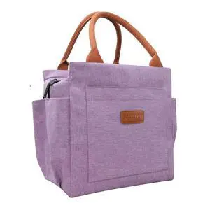 Joymee Lunch Bag Women, Reusable Leakproof Insulated Lunch Box- Purple | Large Capacity, Bottle Holder & Side Pockets, Leakproof Insulated Design, for Work, Travel, Picnic, for Adult Joymee Lunch Bag Women, Reusable Leakproof Insulated Lunch Box- Purple | Large Capacity, Bottle Holder & Side Pockets, Leakproof Insulated Design, for Work, Travel, Picnic, for Adult