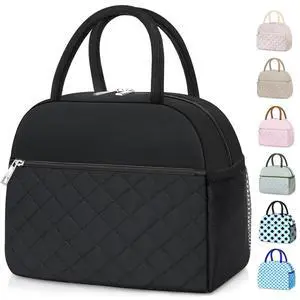 KUBYA Lunch Bag Lunch Box for Women Men Insulated Reusable Large Lunch Tote Bag Adult Leakproof Simple Cooler Bag for Office Work Picnic Beach or Travel, Black KUBYA Lunch Bag Lunch Box for Women Men Insulated Reusable Large Lunch Tote Bag Adult Leakproof Simple Cooler Bag for Office Work Picnic Beach or Travel, Black