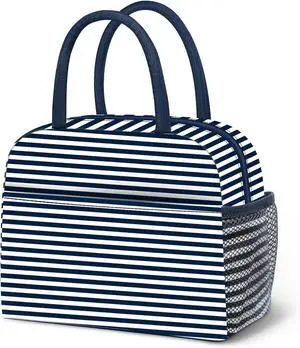 DALINDA Lunch Bag Women, Lunch Box for Women Men Reusable Insulated Lunch Tote Bag, Handbags Case High Capacity for Travel Work Picnic, Navy Blue2 DALINDA Lunch Bag Women, Lunch Box for Women Men Reusable Insulated Lunch Tote Bag, Handbags Case High Capacity for Travel Work Picnic, Navy Blue2