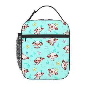 HKHEHOP Axolotl Kawaii Cute Lunch Bag Insulated Reusable Lunch Box Lunch Tote Lunchbox Portable Bento Bags For Men Women Office Work Travel Picnic Camping HKHEHOP Axolotl Kawaii Cute Lunch Bag Insulated Reusable Lunch Box Lunch Tote Lunchbox Portable Bento Bags For Men Women Office Work Travel Picnic Camping
