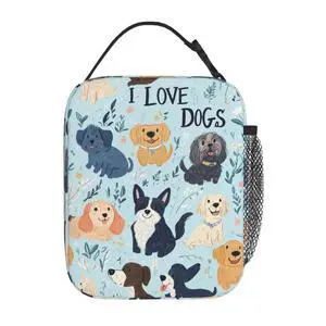 XLinTech Cute Dogs Lunch Bag Lunch Box Women Men Lunchbox for Work Travel Picnic Beach Adjustable Strap Insulated Adult XLinTech Cute Dogs Lunch Bag Lunch Box Women Men Lunchbox for Work Travel Picnic Beach Adjustable Strap Insulated Adult
