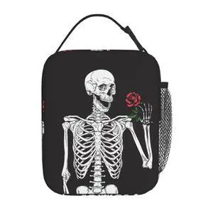 Aoojanu Halloween Skeleton Funny Skull Reusable Lunch Box Food Bag Insulated Lunch Bag for Teenage Boys Girls School Beach Aoojanu Halloween Skeleton Funny Skull Reusable Lunch Box Food Bag Insulated Lunch Bag for Teenage Boys Girls School Beach