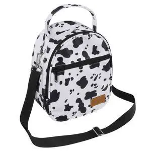 Joymee Insulated Small Lunch Bag Women Men Shoulder Strap-Cow Print White | Reusable Cooler Bag Adult Cute Lunch Tote Bags with Front Zipper Pocket,Adjustable for Work Office Picnic Travel Joymee Insulated Small Lunch Bag Women Men Shoulder Strap-Cow Print White | Reusable Cooler Bag Adult Cute Lunch Tote Bags with Front Zipper Pocket,Adjustable for Work Office Picnic Travel