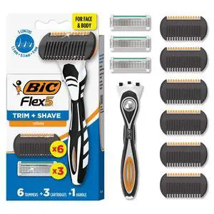 BIC Flex 5 Trim and Shave Mens Grooming Kit, 3-in-1 Beard Trimmer BIC Flex 5 Trim and Shave Mens Grooming Kit, 3-in-1 Beard Trimmer