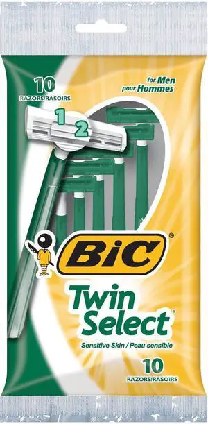 BIC Twin Select, Sensitive Skin, Disposable Shaver for Men, 10 Count (Pack of 1) BIC Twin Select, Sensitive Skin, Disposable Shaver for Men, 10 Count (Pack of 1)