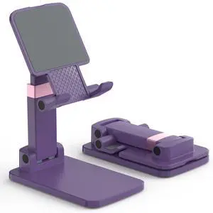 HZZADZXW Cell Phone Stand for Desk, Adjustable Height & Angle Phone Holder, Foldable Portable Stand with Anti-Slip Silicone Pad, Compatible with iPhone and All Smartphones 48 Inch, Purple HZZADZXW Cell Phone Stand for Desk, Adjustable Height & Angle Phone Holder, Foldable Portable Stand with Anti-Slip Silicone Pad, Compatible with iPhone and All Smartphones 48 Inch, Purple