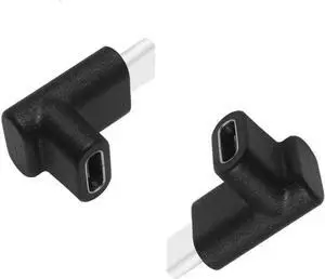 USB C Angle Adapter [2 Pack] 90 Degree USB C Type C Upward & Downward Angled USB-C Male to Female Adapter USB 3.1 Right Angle Extension for Laptop Tablet VR Camera Smartphone (Up/Down)