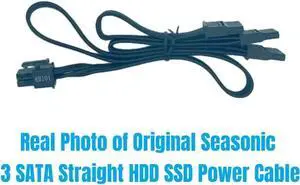 JAENFONG Original Seasonic 3 SATA Straight HDD SSD Power Cable for Seasonic FOCUS PLUS Platinum PX-1000, PX-850, PX-750, PX-650, PX-550