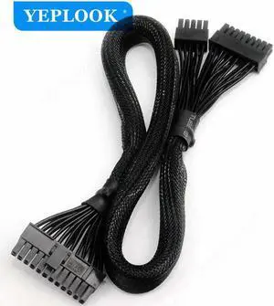 JAENFONG 10Pin+18Pin to 24Pin 20+4Pin Main Power Supply Cable Sleeved For Cooler Master Gold V2 Series V550 V650 V750 V850 Fully Modular