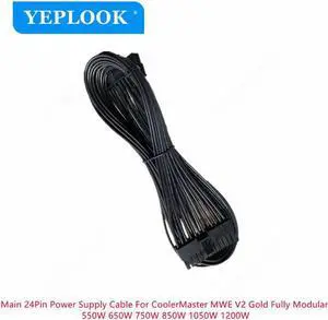 JAENFONG 10Pin+18Pin to 24Pin 20+4Pin Power Supply Cable Flat For CoolerMaster MWE V2 Gold Fully Modular 550W 650W 750W 850W 1050W 1250W