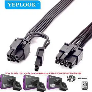 JAENFONG PCI-e 6+2Pin GPU Cable 8Pin to 8Pin 60CM 18AWG For Cooler Master V850 V1000 V1300 80PLUS PLATINUM Full-Modular Power Supply