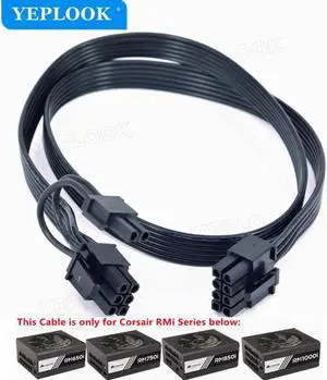 JAENFONG PCIe 8Pin to 8Pin 6+2Pin GPU Power Supply Cable For Corsair RMi Series Full Modular PSU RM650i RM750i RM850i RM1000i 18AWG 60CM