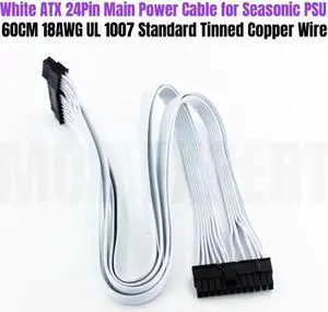JAENFONG White 18+10Pin to 24Pin ATX Motherboard Modular Power Cable for Seasonic VERTEX GX-1200 GX-1000 WHITE EDITION Power Supply Unit