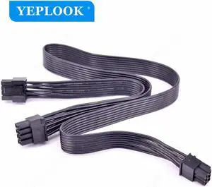 JAENFONG PCIe 6Pin to Dual 8Pin GPU Power Cable 60CM 18AWG For CoolerMaster V850 V1000 V1300 PLATINUM Full-Modular Power Supply
