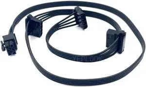 JAENFONG 6Pin to 3 Molex IDE 4Pin Right Angle Peripheral Modular Power Cable for Seasonic GC-650, GC-550, GC-500 GOLD Power Supply Unit