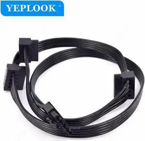 JAENFONG 5Pin to 3x SATA Angled Hard Driver SSD Power Supply Cable For CoolerMaster V Series Gold Fully Modular V550 V650 V750 V850 V1000