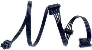 JAENFONG New 6Pin to 3 Molex IDE 4Pin PATA Peripheral Right Angle Power Cable for Seasonic GM-650, GM-550, GM-500 GOLD Modular Power Unit
