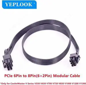 JAENFONG PCIe 6Pin to 8Pin 6+2Pin GPU Power Cable 60CM 18AWG For CoolerMaster V Series Gold Fully Modular V550 V650 V750 V850 V1000 V1300