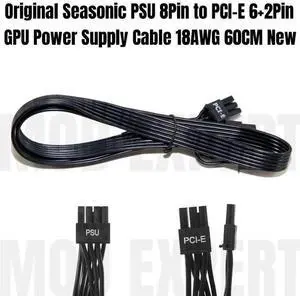JAENFONG Original SEASONIC PSU 8Pin to PCIe 8Pin 6+2P GPU Power Cable 60CM 18AWG for Snow Silent-750, Snow Silent-1050, Snow Silent-1250 JAENFONG Original SEASONIC PSU 8Pin to PCIe 8Pin 6+2P GPU Power Cable 60CM 18AWG for Snow Silent-750, Snow Silent-1050, Snow Silent-1250