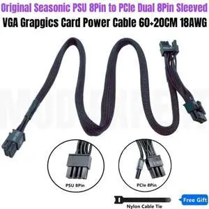 JAENFONG Original SEASONIC 8Pin to Dual 8Pin 6+2Pin PCIe VGA Graphics Power Cable Net for Platinum 660W 760W 860W 1050W 1200W Modular PSU JAENFONG Original SEASONIC 8Pin to Dual 8Pin 6+2Pin PCIe VGA Graphics Power Cable Net for Platinum 660W 760W 860W 1050W 1200W Modular PSU
