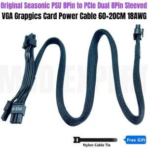 JAENFONG Original Seasonic CORE Modular GC PSU 8Pin to 2x8Pin 6+2Pin PCIe VGA GPU Power Cable Braided for SSR-650LC, SSR-550LC, SSR-500LC