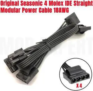 JAENFONG Original Seasonic 4 Molex IDE 4Pin Female Power Cable for Seasonic PRIME Ultra Titanium 1600W 1300W 1000W 850W 750W 650W Modular