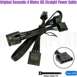 JAENFONG Original Seasonic 4 Molex IDE 4Pin Female Straight Modular Power Cable for Seasonic PRIME, FOCUS, CORE, M12II EVO, SnowSilent JAENFONG Original Seasonic 4 Molex IDE 4Pin Female Straight Modular Power Cable for Seasonic PRIME, FOCUS, CORE, M12II EVO, SnowSilent