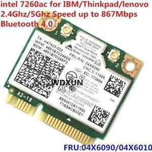 JAENFONG Dual Band Wireless-AC 7260 7260AC 7260HMW network card wifi+BT 4.0 Bluetooth adapter mini PCI-E 867Mbps Lenovo 04X6090 04X6010