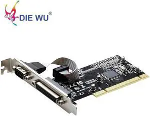 JAENFONG PCI Expansion Adapter Converter to RS232 Serial Port COM & Parallel Port DB25 Printer LPT Add On Card TXB086