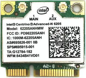 JAENFONG For 6205 Intel 62205ANHMW 802.11a/b/g/n 2.4G/5.0Ghz Wireless Mini PCI-E Card for EliteBook 8470p 8770W SPS 695915-001