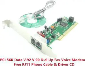 JAENFONG PCI Modem 56K Internal Data/Fax Voice Modem Windows XP Vista Win7/8 32 /64 bit V.92 V.90 Dial Up Fax