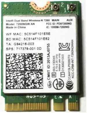 JAENFONG Dual Band Wireless N Intel 7260 7260NGW NGFF WiFi+Bluetooth 4.0 Card for ZBOOK 14 15 17 G2