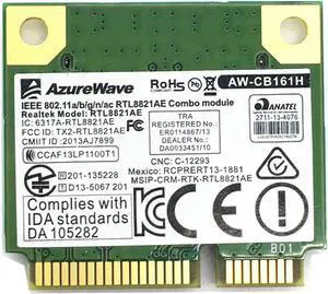 JAENFONG AW-CB161H Realtek RTL8821AE 802.11ac WiFi Bluetooth 4.0 Card Exceed Intel 3160