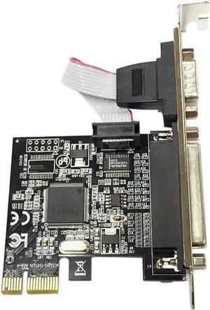 JAENFONG PCI express 1 Serial and 1 parallel port Expression Card RS232 Printer port PCIe PCI-e riser Card