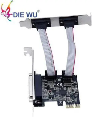 JAENFONG PCI-E 2 RS232 serial COM Port Riser card 1 Printer parallel port card computer Adapter Converter TXB076