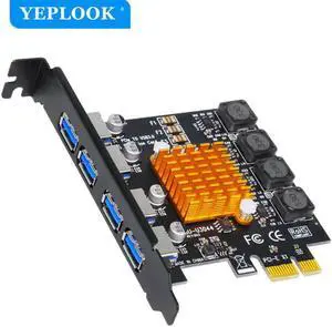 JAENFONG 4 Port USB3.0 PCI-E Expansion Card 5Gbps USB3.0 Adapter Controller Card NEC 2A Independent Power Supply No Need External Power JAENFONG 4 Port USB3.0 PCI-E Expansion Card 5Gbps USB3.0 Adapter Controller Card NEC 2A Independent Power Supply No Need External Power