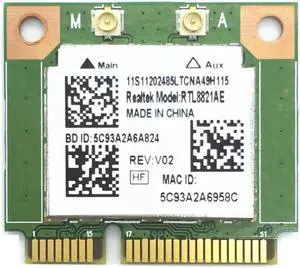 JAENFONG Realtek RTL8821AE 802.11ac WiFi+Bluetooth 4.0 2.4/5.0GHz MINI PCI-E Card 433Mbps