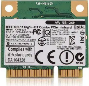 JAENFONG AR5B225 Wireless 150Mbps 2.4GHz Wifi + Bluetooth 4.0 Mini PCI-E Card 802.11b/g/n