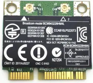 JAENFONG BCM943228HM4L BCM43228 300Mbps 2.4G/5GHZ 802.11 a/b/g/n half Mini PCI-E Wireless card for 8470P 8570W 2570P