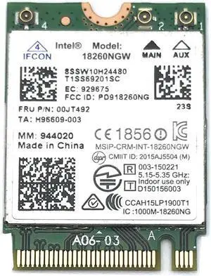 JAENFONG For Intel Wireless-AC 18260AC 00JT492 M.2 802.11ac 867Mbps WiFi + Bluetooth 4.1 card for Lenovo X260 T460 T460S T460P YOGA 260