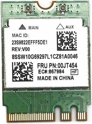 JAENFONG RTL8821AE 802.11ac 433Mbps Bluetooth 4.0 NGFF M.2 WLAN WiFi Adapter Card 00JT454 for Lenovo M600 M700 S500 JAENFONG RTL8821AE 802.11ac 433Mbps Bluetooth 4.0 NGFF M.2 WLAN WiFi Adapter Card 00JT454 for Lenovo M600 M700 S500