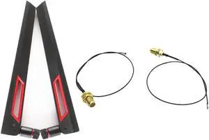 JAENFONG Antenna set of ASUS AC88U 8dbi M.2U.fl RP-SMA Cables + Intel 9260 9260NGW 802.11ac 1730Mbps WiFi Bluetooth 5.0 Card