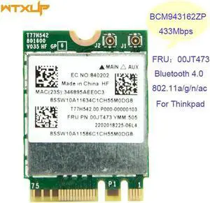 JAENFONG WiFi Network card FRU 00JT473 Combo BCM943162ZP Dual Band 802.11ac BT4.0 WLAN WIFI Adapter for Lenovo Thinkpad E450 E550 Combo c
